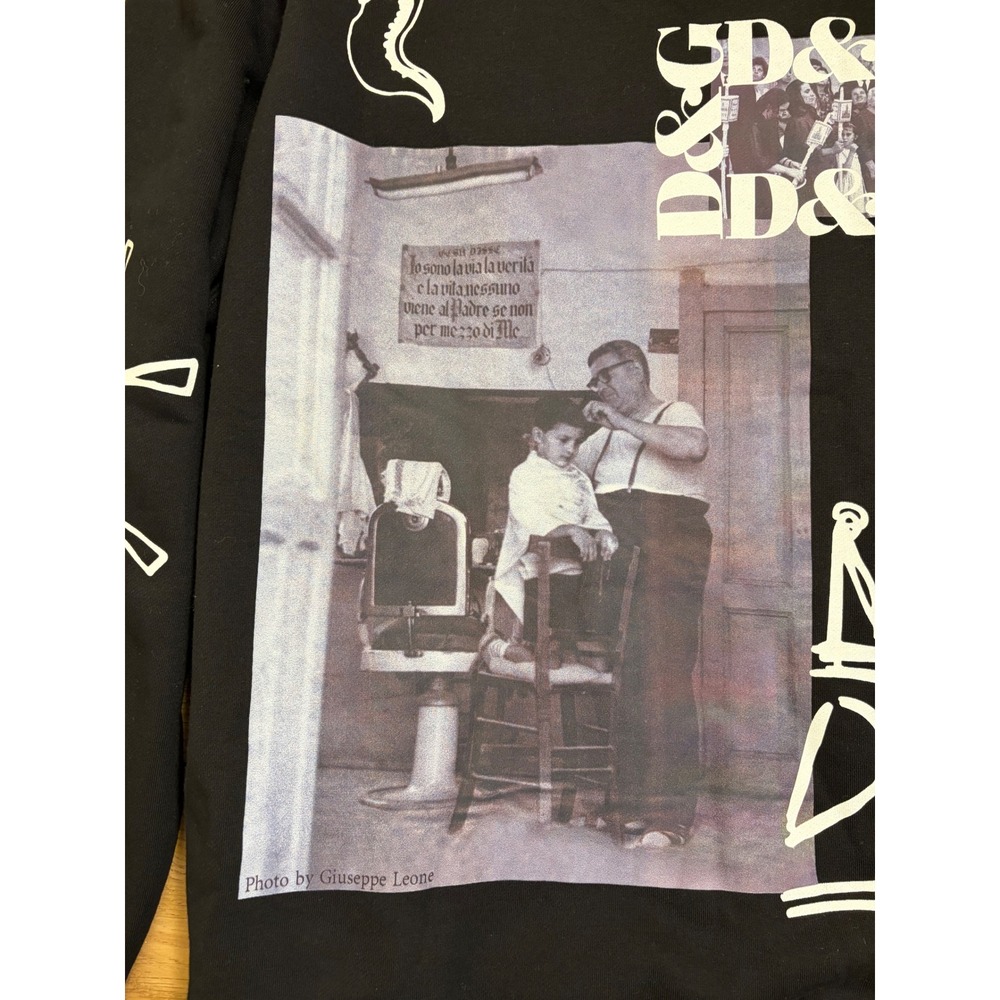 Dolce & Gabbana Sweatshirt Mens XXL Black Giuseppe Leone Photo Sicilia Graffiti - Picture 10 of 12